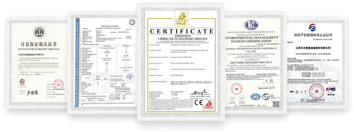 Sertifikat mesin blok AAC autoclaving